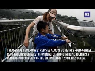 Don't look down: glass bottom skywalk thrills in China