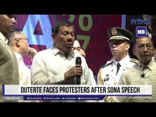 Duterte faces protesters after SONA speech