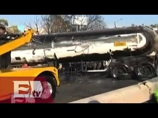 Caos vial en Tlalnepantla por explosión de pipa de gas/ Vianey Esquinca