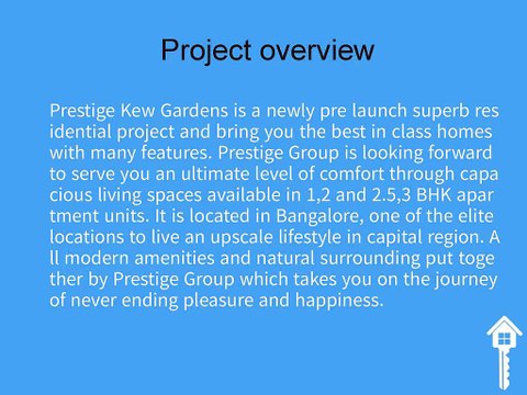 Luxury Apartments Prestige Kew Garden in Bangalore