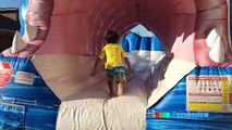 Agua diapositiva para Niños con gigante tiburón ir inflable juguetes familia divertido hombre araña y