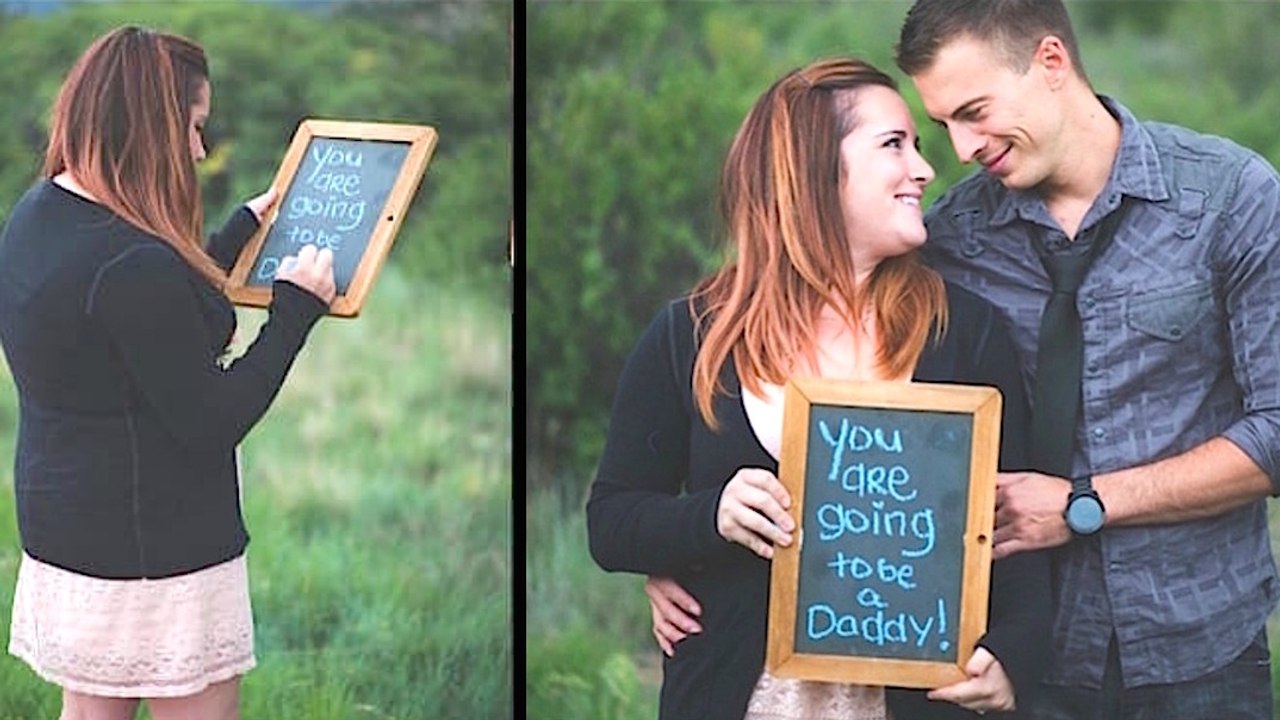 Young Wife Sets Up A Fake Photoshoot, But Her Husband Has No Clue What’s On Her Chalkboard