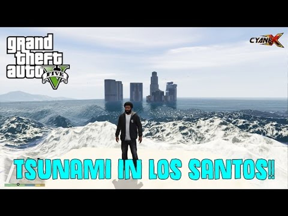 TSUNAMI  HITS LOS SANTOS!! (GTA 5 Mods)