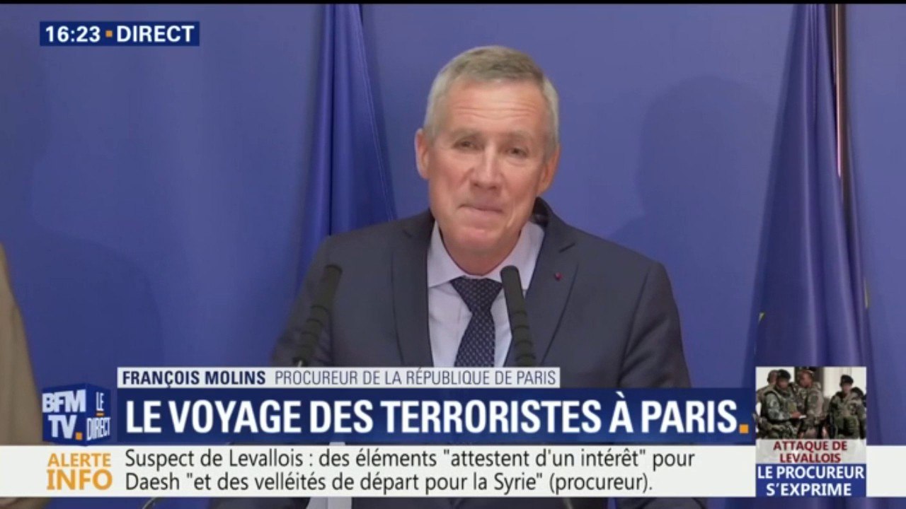 Attaque de Levallois: le suspect arrêté avait "un intérêt récent mais certain" pour Daesh, confirme François Molins