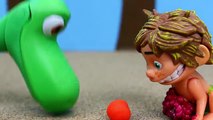 The Good Dinosaur Ultimate Arlo and Spot Toys Fight Over Play Doh Orange with Vivian and S