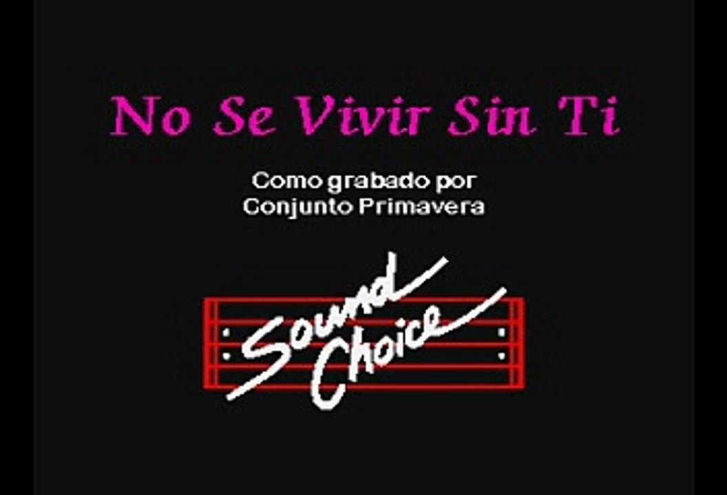 No Se Vivir Sin Ti - Conjunto Primavera (Karaoke)