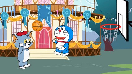 Doraemon Bad Baby with Tom and Jerry Plays Basketball In The HOOD Learn Color with Finger Family 1