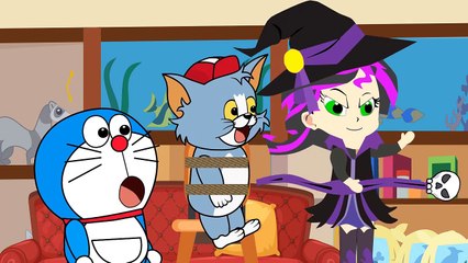 Doraemon Bad Baby with Tom and Jerry Plays Basketball In The HOOD Learn Color with Finger Family 9