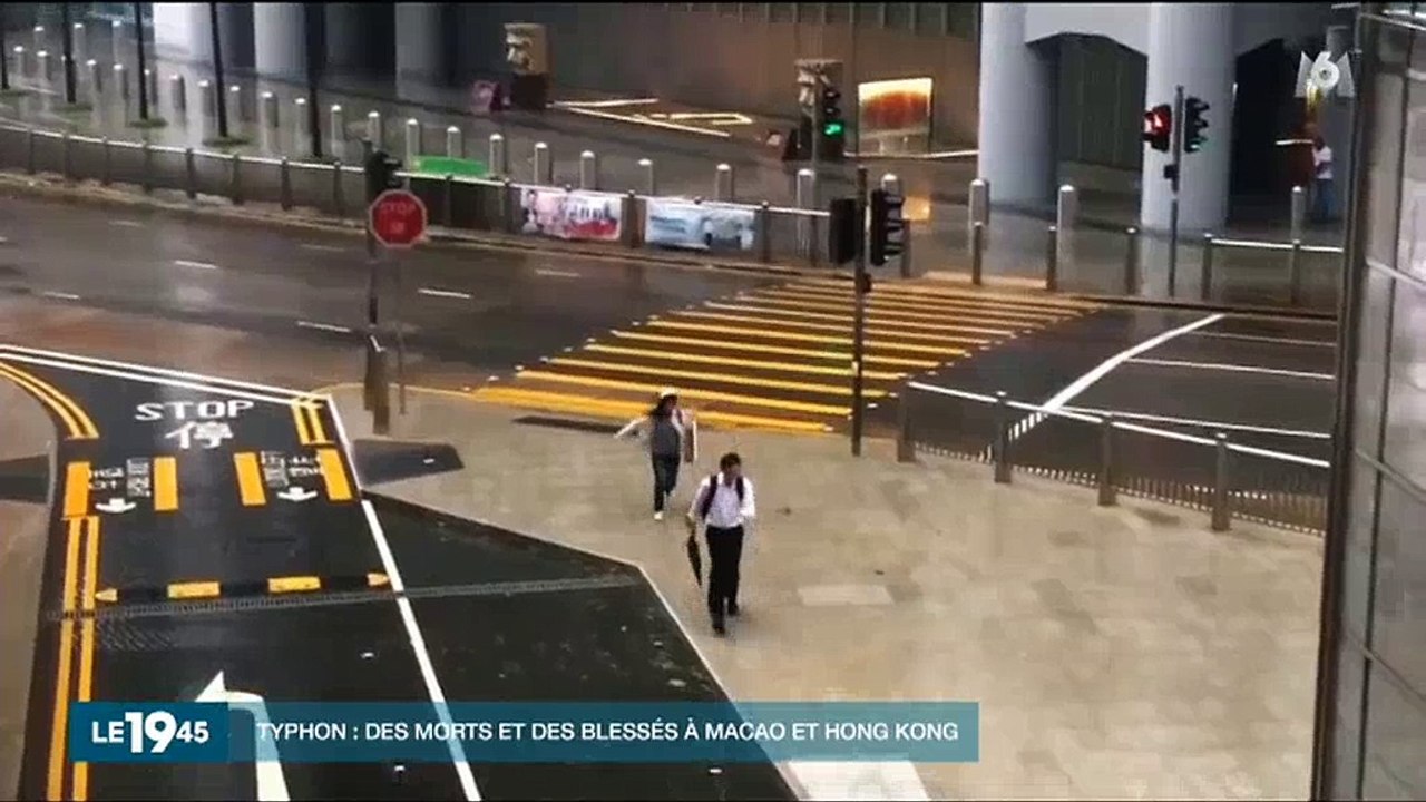 Des gens qui s'envolent, des camions qui se renversent : Les images hallucinantes du typhon à Hong-Kong - Regardez