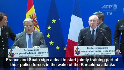 France,Spain interior ministers talk cooperation after attacks