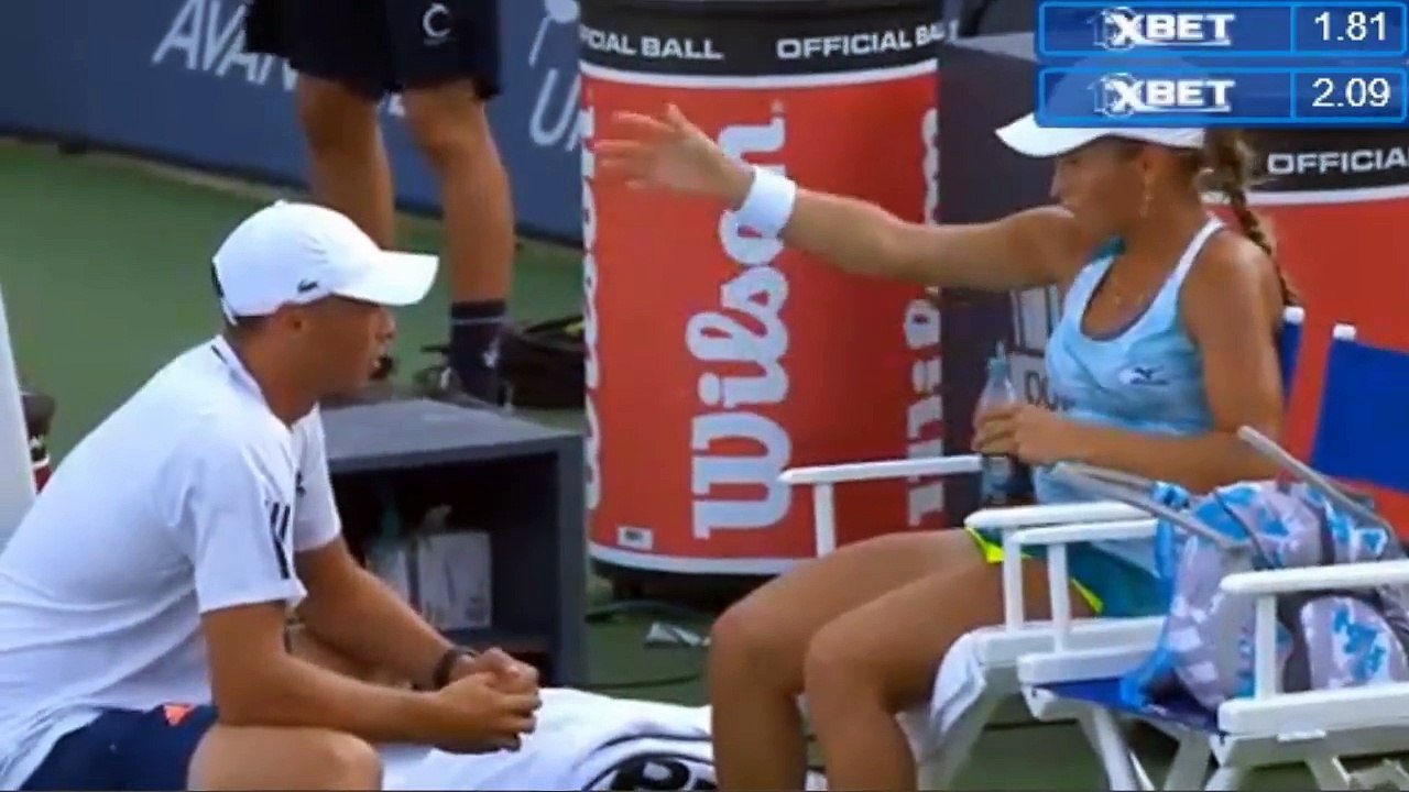 Yulia Putintseva.  Another EPIC On-Court Coaching