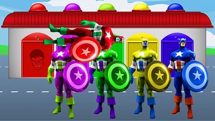 Learn Colors with Captain America cartoon - Colours for Kids Children Toddlers Baby Play V