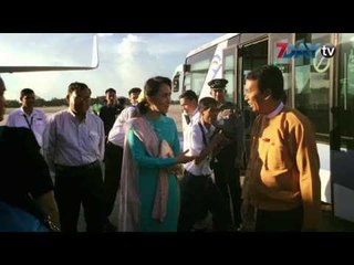 က်န္းမာရႊင္လန္းစြာနဲ႔ ေဒၚေအာင္ဆန္းစုၾကည္ ေနျပည္ေတာ္ျပန္