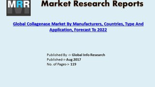 2017 Collagenase Market Size: Analysis by Industry Growth Rate, Trends, Share, Forecast to 2022