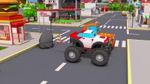Super Caminhão e Pequeno Trator | Carrões na cidade | Video Para Criançinhas