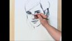 Dessin Vitesse portrait portrait Emma Watson dessin pinceau sec