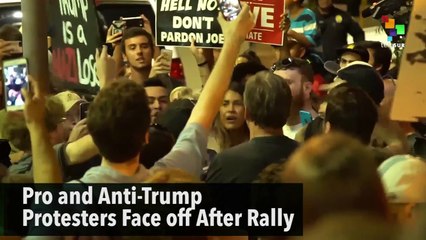 Pro and Anti-Trump Protesters Face off After President's Rally