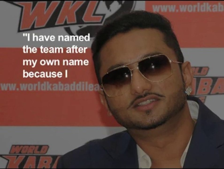 Honey Singh names kabaddi team Yo Yo Tigers