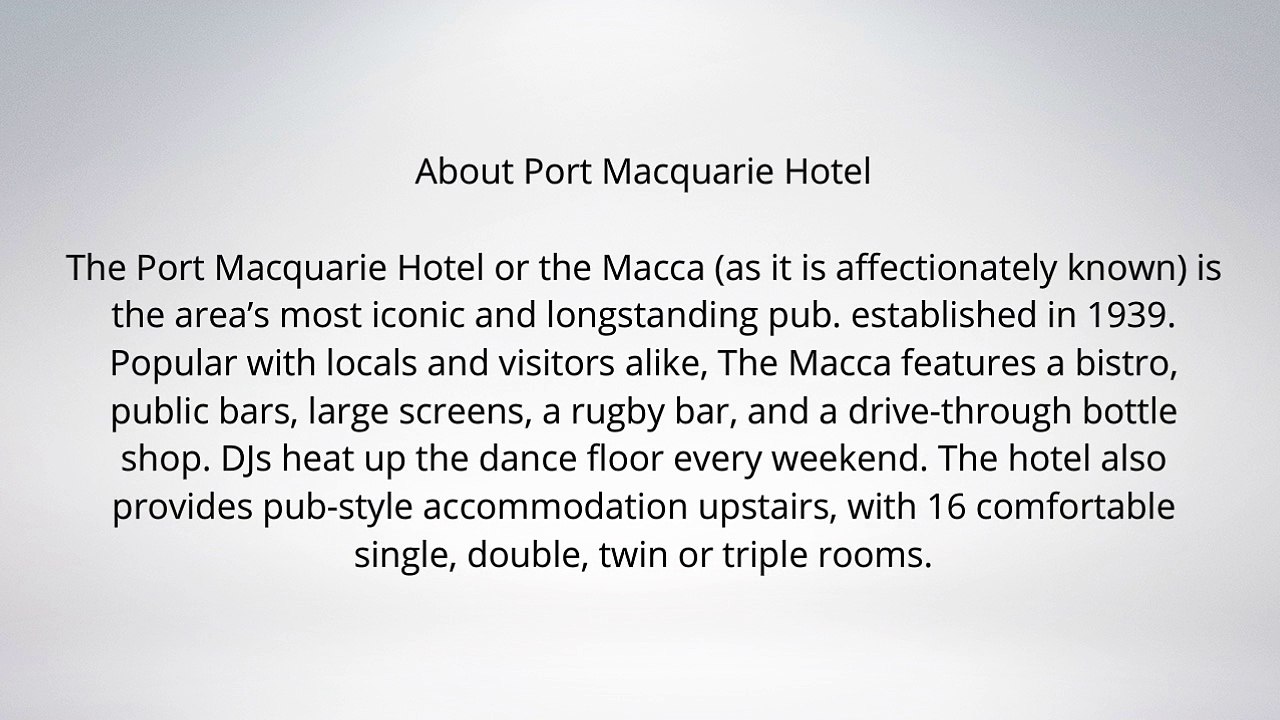 Accommodation Port Macquarie - Port Macquarie Hotel