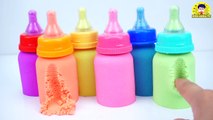 DIY How To Make Kinetic Sand Baby Milk Bottles Magic Sand - Learn Colors For Kids