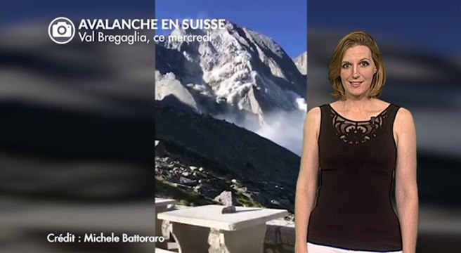 Avalanche et coulée de roches filmées en Suisse