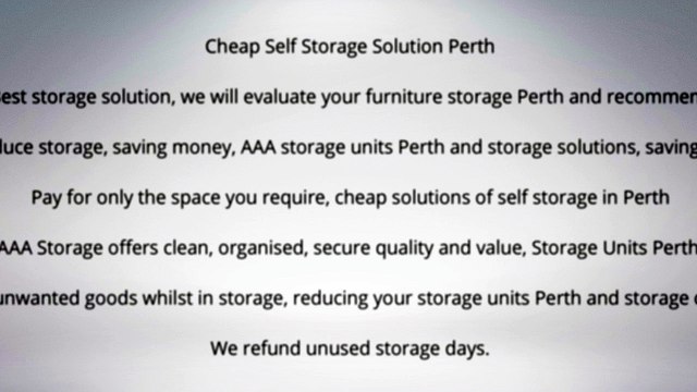 Cheap Self Storage Solution in Perth