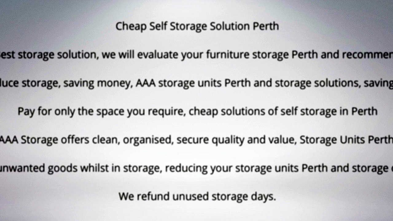 Cheap Self Storage Solution in Perth