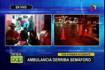 Surco: camión de bomberos se estrella contra semáforo en avenida El Golf