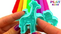 Et argile les couleurs léléphant amusement amusement girafe Apprendre moules jouer avec zèbre Doh zoo animal lion creativ