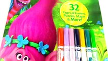 Coloring Cooper & Fuzzbert Trolls GIANT Coloring Book Crayons | COLORING WITH KiMMi THE CL