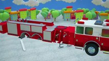 Un et un à un un à et construire dessin animé enfants nettoyer feu pour enfants réparation un camion camions véhicule lavage