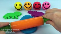 Play & Learn Colours with Playdough Smiley Face with Lion and Crocodile Molds Fun For Kids