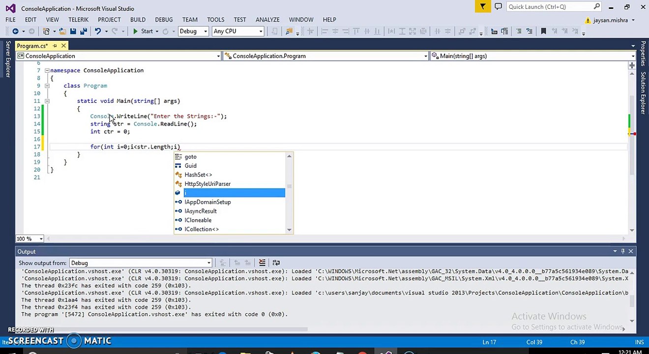 Find the total Number Strings from given string by Using C#