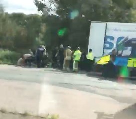 Thirteen Men Found Inside Lorry At Warwick Service Station