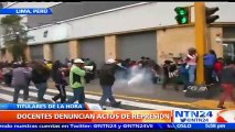 Huelga de maestros en Perú termina en fuertes disturbios tras enfrentamiento con la policía