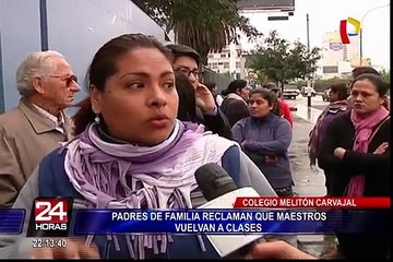 Download Video: Huelguistas protestan contra docentes que reanudaron clases en colegio de Lince