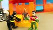 Duplo Lego Batman and a Police Officer Jail Twin Lego Bank Robbers Stealing Money and Cake