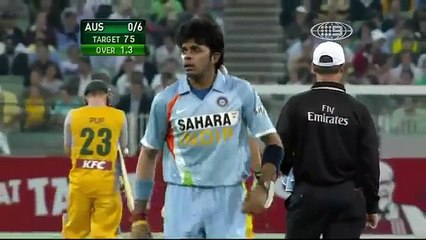 Sreesanth bowls an amazing spell of FAST bowling vs Australia @ MCG 2007