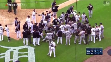 Trompadas y empujones hacen viral partido entre Yankees y Detroit
