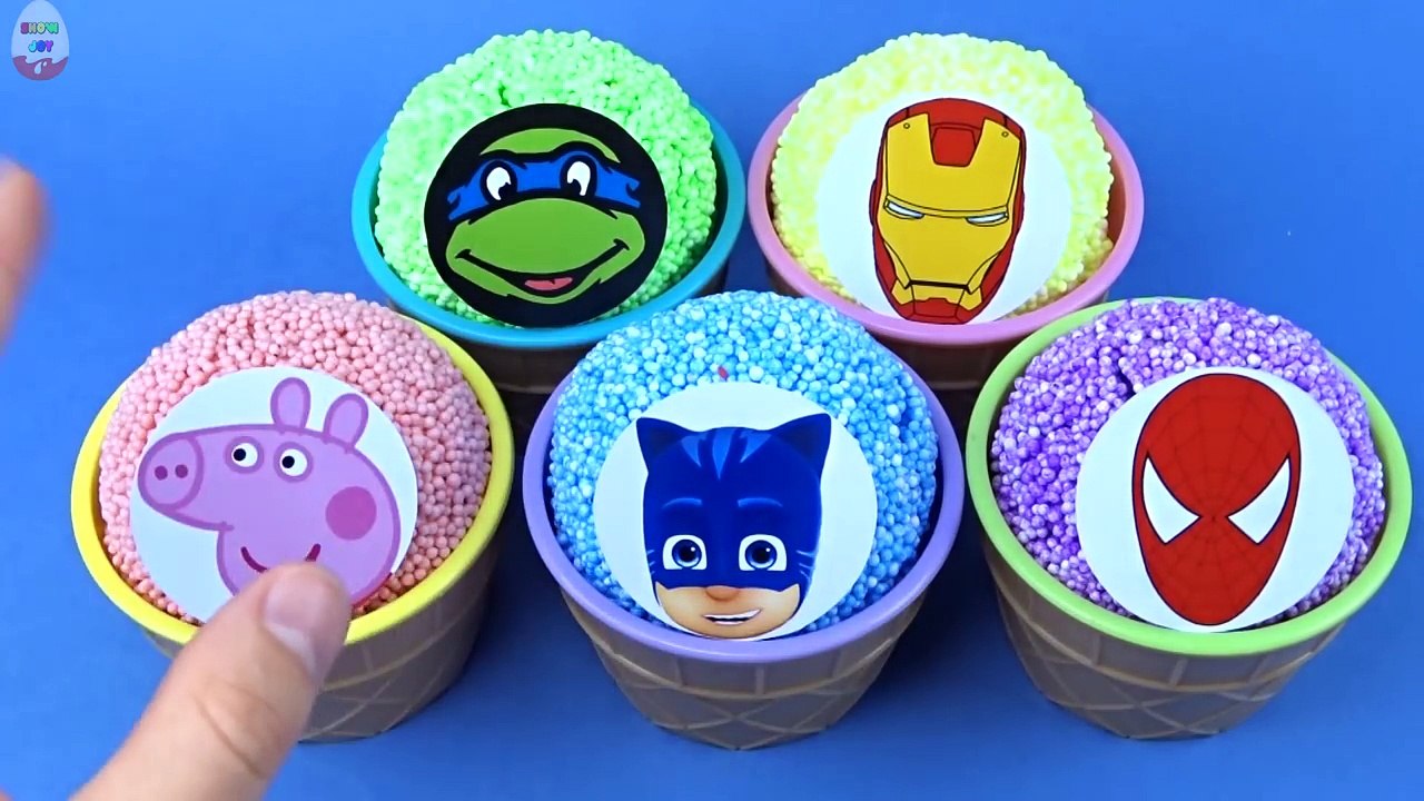 Play Foam Surprise Toys Ice Cream Cups! with PJ Masks and Peppa Pig! Best toddler learning