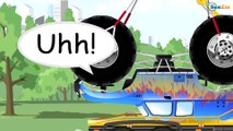 Learn Blue Monster Truck Race In The Big City Trucks Cars cartoon compilation for kids and children