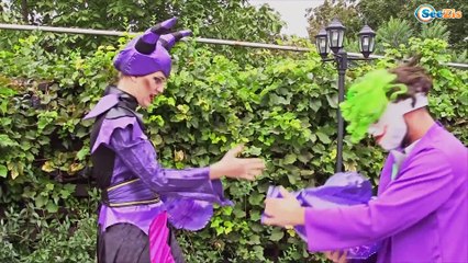Maleficent Deception on Spiderman Frozen Elsa! w\ Venom, Kids Toys & Joker in Real Life
