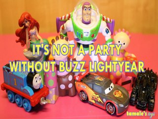 IT'S NOT A PARTY WITHOUT BUZZ LIGHTYEAR THOMAS & FRIENDS LITTLE MERMAID TOMBLIBOO LIGHTENING MCQUEEN BATMOBILE BATMAN TO