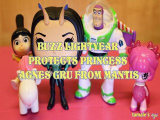 BUZZ LIGHTYEAR PROTECTS PRINCESS AGNES GRU FROM MANTIS TOY STORY SPINOSITA THE GLIMMIES , DESPICABLE ME 3 , BLUE SKY , G