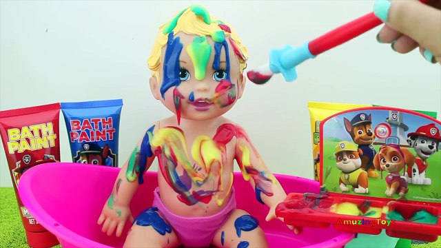 Детка ребенок ванна Время купания по бы изменения Цвет дисней кукла мало мамочка Покрасить патруль лапа с пузырчатый