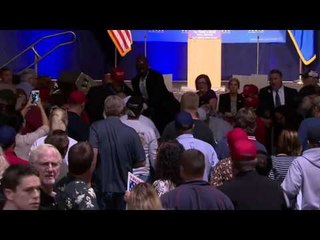 Trump rushed off stage in gun scare