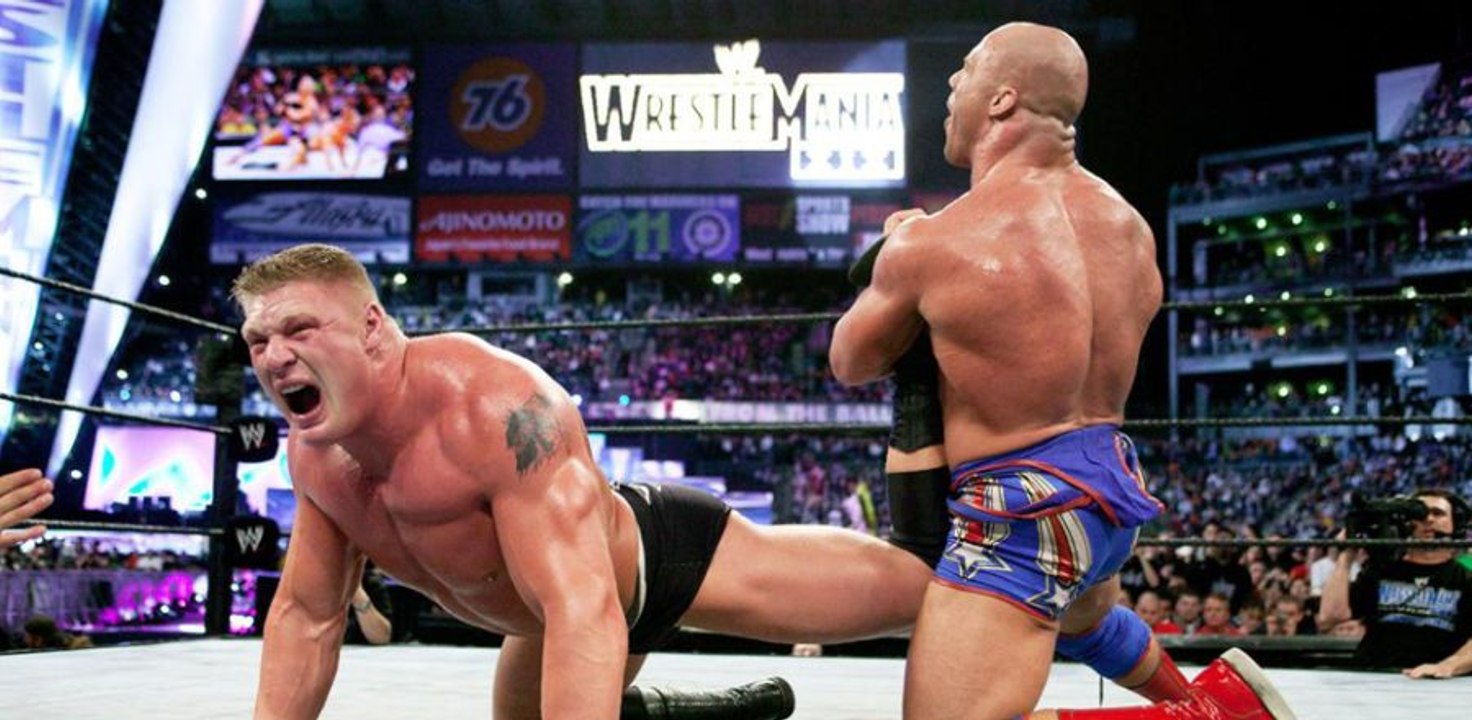 Brock Lesnar vs Kurt Angle - Iron Man match - All falls w-commentary