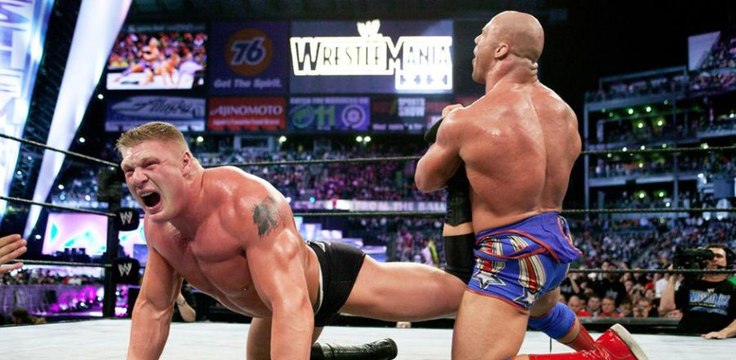 Brock Lesnar vs Kurt Angle - Iron Man match - All falls w-commentary