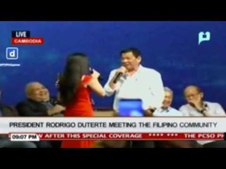 Duterte thrills, serenades Filipinos in Cambodia