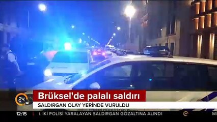 Belçika'da bir vatandaş polise palayla saldırdı